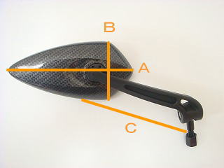 KOSOバックミラー ブレイドミラー ネジ径 8/10mm【ブルーレンズ】