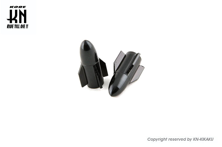 STR8 エアーバルブキャップ 【ROCKET】 BLACK【2個入】