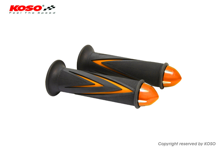 KOSO ARROW GRIPS DUAL COLOR WITH BAR-END CAP オレンジ