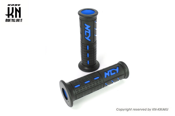 NCY レーシンググリップ【N-23】貫通タイプ 【120mm】ブラック/ブルー