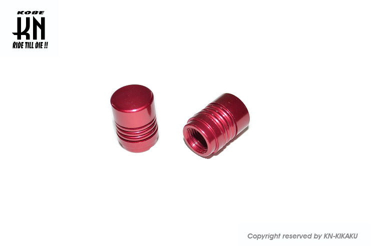 アルミエアーバルブキャップ【レッド】2個入り