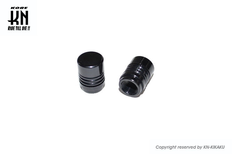 アルミエアーバルブキャップ【ブラック】2個入り