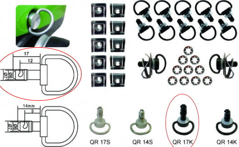 QUICK RELEASE FASTENER 【カウルクリップ】 17mmブラック 10個