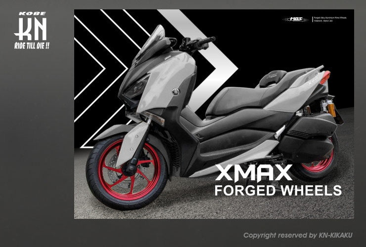 MOS 鍛造アルミホイール前後セット 【XMAX250/300】マットレッド【XF-7】