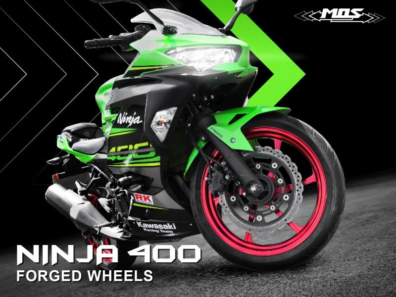 MOS 鍛造アルミホイール前後セット 【NINJA400/Z400/NINJA250/Z250】マットレッド