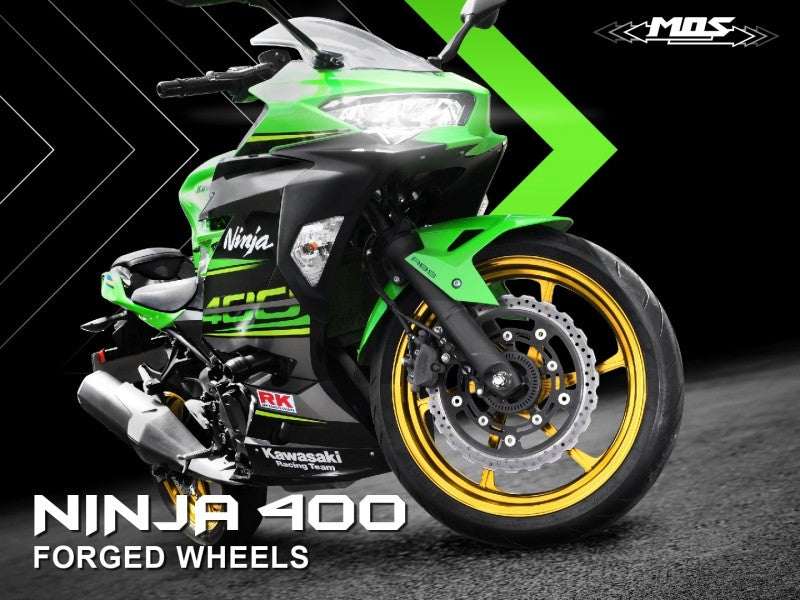 MOS 鍛造アルミホイール前後セット 【NINJA400/Z400/NINJA250/Z250】マットゴールド