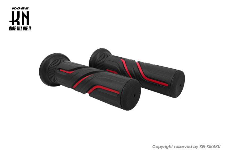 KOSO 2トーンカラーグリップ【GULF STREAM】ブラック/レッド【130mm】