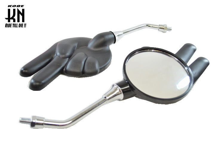 ジャンケンミラー【HONDA,SUZUKI,KAWASAKI ネジタイプ/8mm】 ブラック