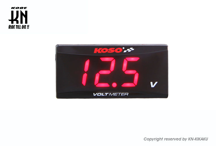 KOSO スーパースリムスタイルメーター 【電圧計レッド表示】