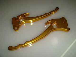 アルミブレーキレバータイプ2 ゴールドアルマイト