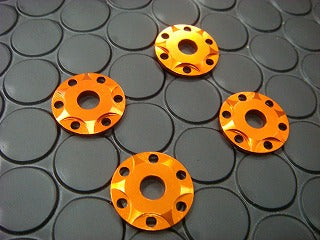 6mmボルト用 アルミワッシャ【オレンジ】