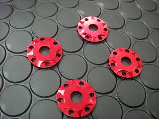 6mmボルト用 アルミワッシャ【レッド】