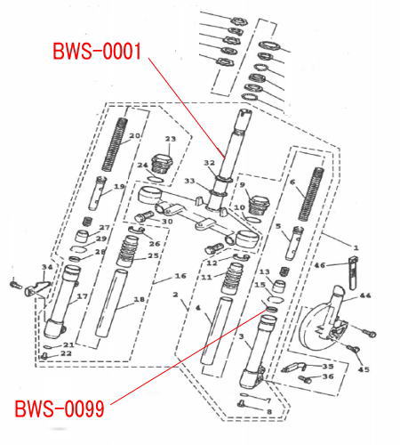 台湾ヤマハ純正 フロントフォークオイルシール BWS100【4VP】