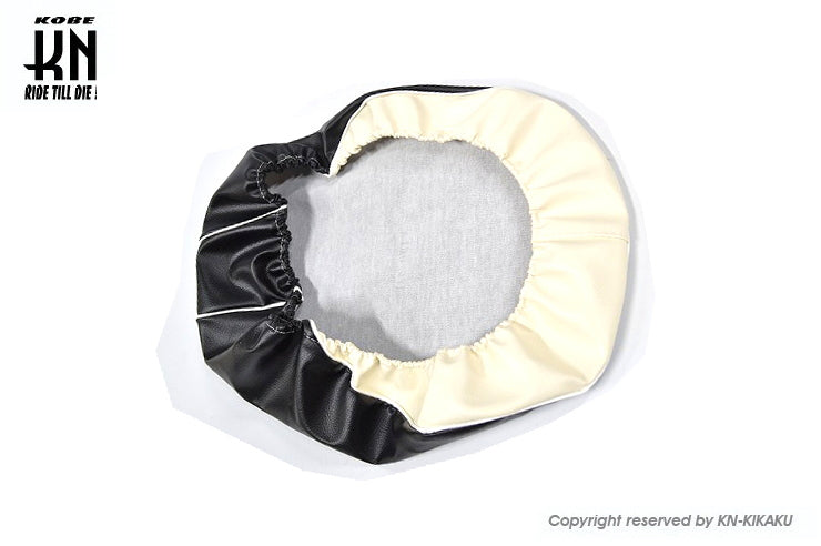 2WAY シートカバー【ゴム入り】 国産高品質【ビーノ 5AU/SA10】 ブラック/ホワイト(ホワイトパイピング)