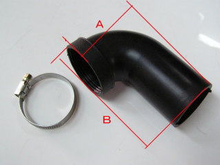 汎用ラバーダクト 【50mm】90度【PWK,OKO,KOSO ビッグキャブサイズ】