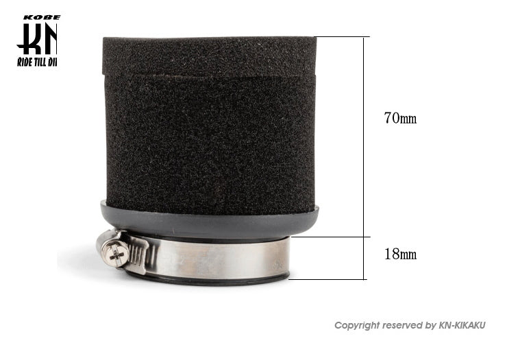 Motoforce 汎用エアフィルター【ブラック】50mm