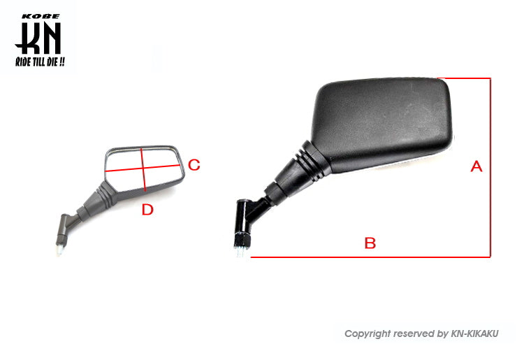 PCZミラー【ブラック】左8mm正ネジ,右8mm逆ネジ【YAMAHA系】