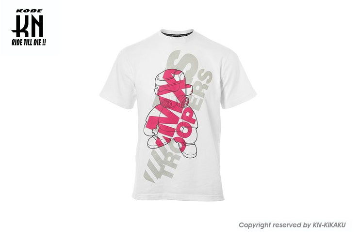 MXS WEAR T-SHIRT "MXS TROOPERS BASIC" WHITE/MAGENTA【Mサイズ】