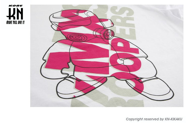 MXS WEAR T-SHIRT "MXS TROOPERS BASIC" WHITE/MAGENTA【Mサイズ】