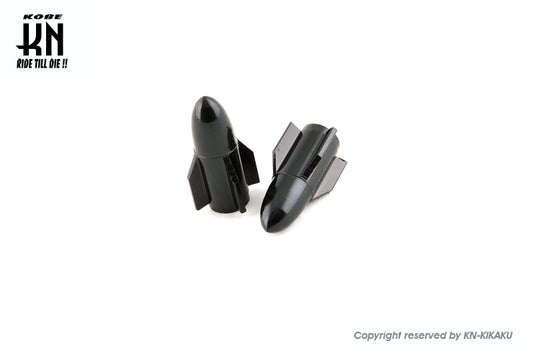 STR8 エアーバルブキャップ 【ROCKET】 BLACK【2個入】