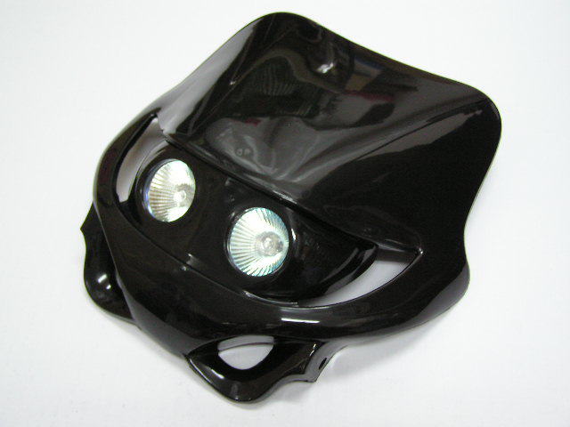 モトクロスカウル　横目2灯　ブラック