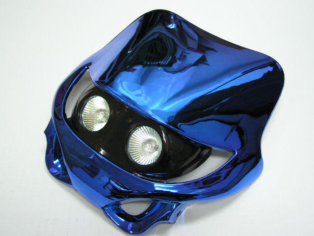 モトクロスカウル　横目2灯　ブルーメッキ