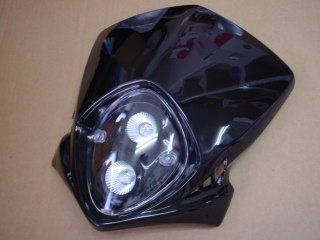 モトクロスカウル　縦目2灯　ブラック