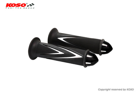 KOSO ARROW GRIPS DUAL COLOR WITH BAR-END CAP ホワイト