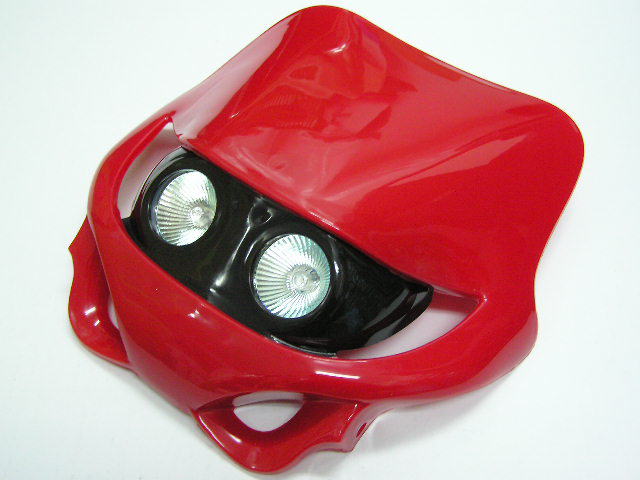 モトクロスカウル　横目2灯　レッド