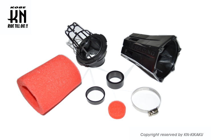 STR8 ノーマルキャブ用【STR8】汎用パワーフィルター 45度 【ブラック】