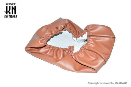 2WAY シートカバー【ゴム入り】 国産高品質 【レッツ5】ブラウン