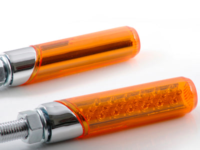 汎用LED円柱形ミニランプロング 【STARTECH】 オレンジレンズ/メッキボディー