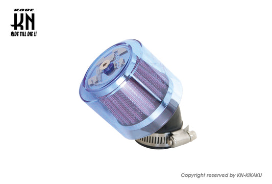 KOSO 汎用パワーフィルター 【41mm〜43mm】クリアブルー【45度】