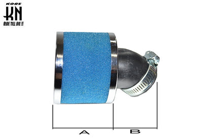 ノーマルキャブ用　KN926 汎用パワーフィルター 45度【ブルー】