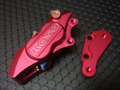 KOSO 4POT対向アルミ削出キャリパー 280mmDISK用 【限定ピンク】