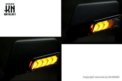 シーケンシャルウインカー付バックミラー【デイライトホワイト/左8mm正,右8mm逆ネジ】