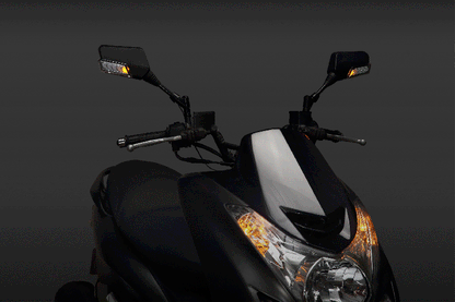 シーケンシャルウインカー付バックミラー【デイライトホワイト/左右10mm正ネジ】