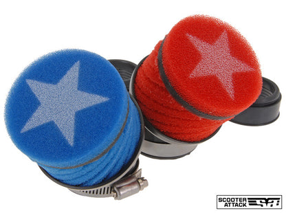 STAGE6 汎用エアフィルター ショートタイプ 【44mm内径】2WAYタイプ【青】