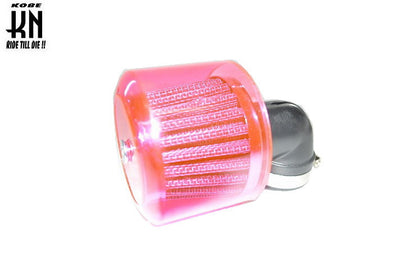 汎用ノーマルキャブ用 パワーフィルター 90度 【レッド】タイプ1