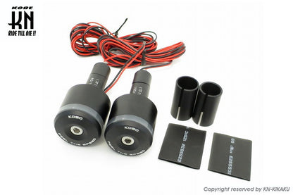 KOSOオーロラLEDバーエンド【ブルーライト】マットブラックビレットボディー