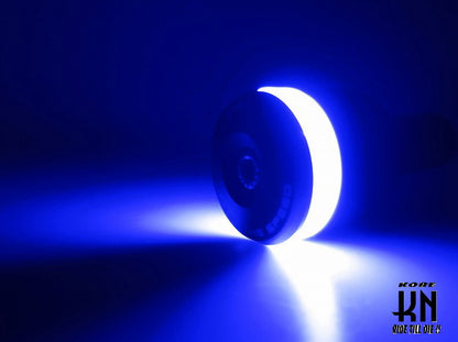 KOSOオーロラLEDバーエンド【ブルーライト】マットブラックビレットボディー