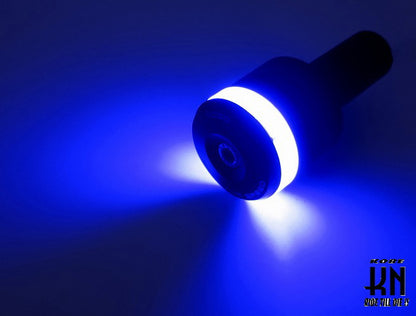 KOSOオーロラLEDバーエンド【ブルーライト】マットブラックビレットボディー