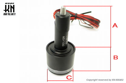 KOSOオーロラLEDバーエンド【ブルーライト】マットブラックビレットボディー