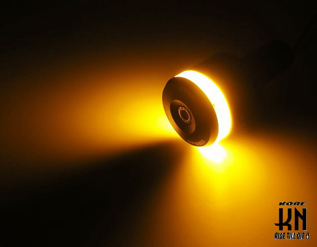 KOSOオーロラLEDバーエンド【オレンジライト】マットブラックビレットボディー