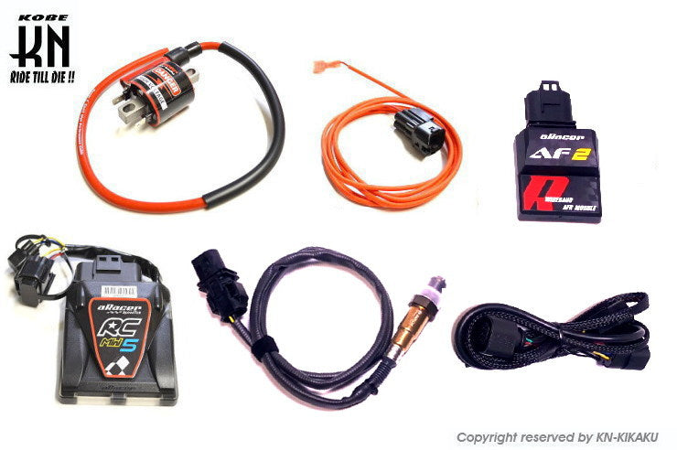 aRacer(アレーサー)【RC Mini5】 Vespa 150(LX/Sprint/Primavera) +AF2 ワイドバンドO2センサーLSU4.9付属 空燃比モジュール】+ パワースパークコイル+ハーネス 5点セット