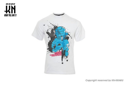 MXS WEAR T-SHIRT "MXS CUSTOM SPLASH" WHITE/CYAN【Mサイズ】