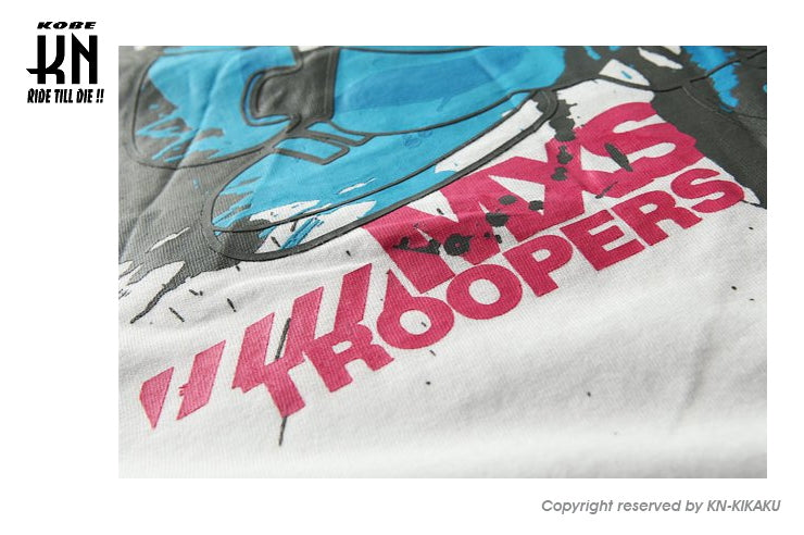 MXS WEAR T-SHIRT "MXS CUSTOM SPLASH" WHITE/CYAN【Mサイズ】