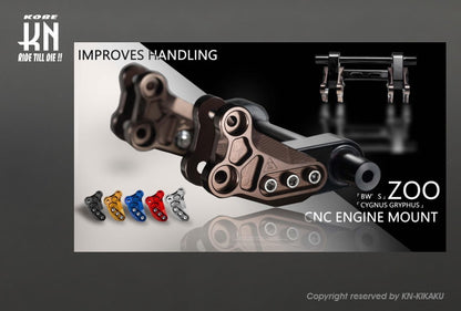 ZOO 強化アルミエンジンハンガー【シグナスGRYPHUS(6型)/BWS125(3型)/NMAX125/155(2型/V2】ゴールド/ブラック