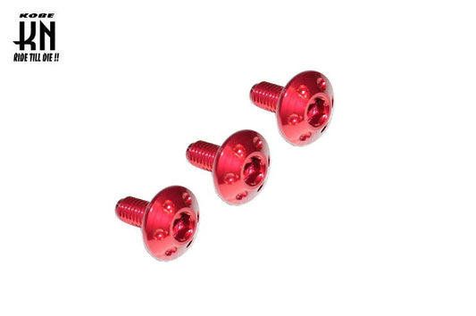ドレスアップアルミボルト【M6】レッド【3個入】