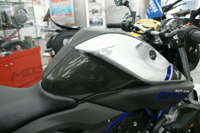 MOS カーボンガソリンタンクリアサイドカバー【MT-03】